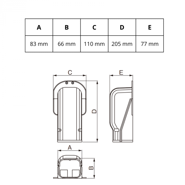 Airco muur afdekkap - WIT