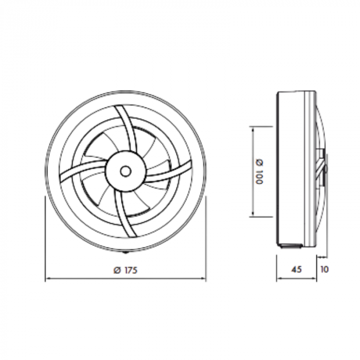 Vent-Axia - Solara - badkamerventilator Ø 100/125mm - vocht- en bewegingssensor - nalooptimer - Wit