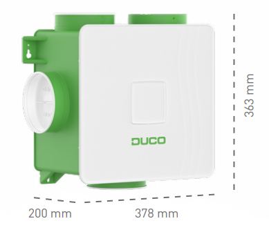 DucoBox Reno All-In-One - Randaarde + RF bediening, 1x CO2 sensor & 1x CO2 sensor zonder bediening