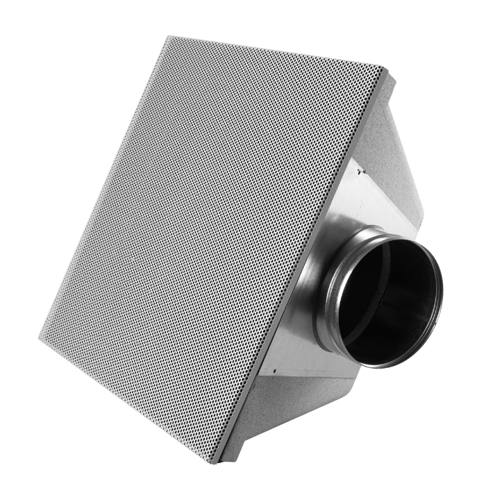 "EasyPlenum" voor LUCHTAFVOER - aansluiting 160mm - met geperforeerd rooster