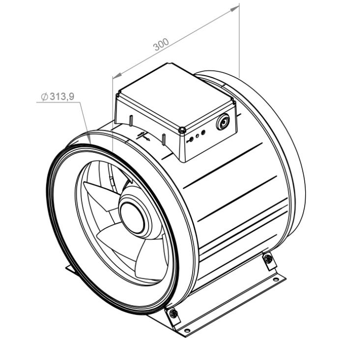 RUCK buisventilator ETAMASTER EM-315 aansluiting 315mm - 3 standen motor