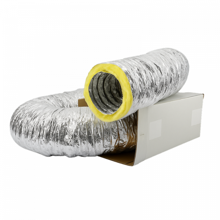 Geïsoleerde flexibele ventilatieslang - Ø100mm - Aluminium - DOOS a 10 METER Geïsoleerde flexibele ventilatieslang - Ø100mm - Aluminium - DOOS a 10 METER