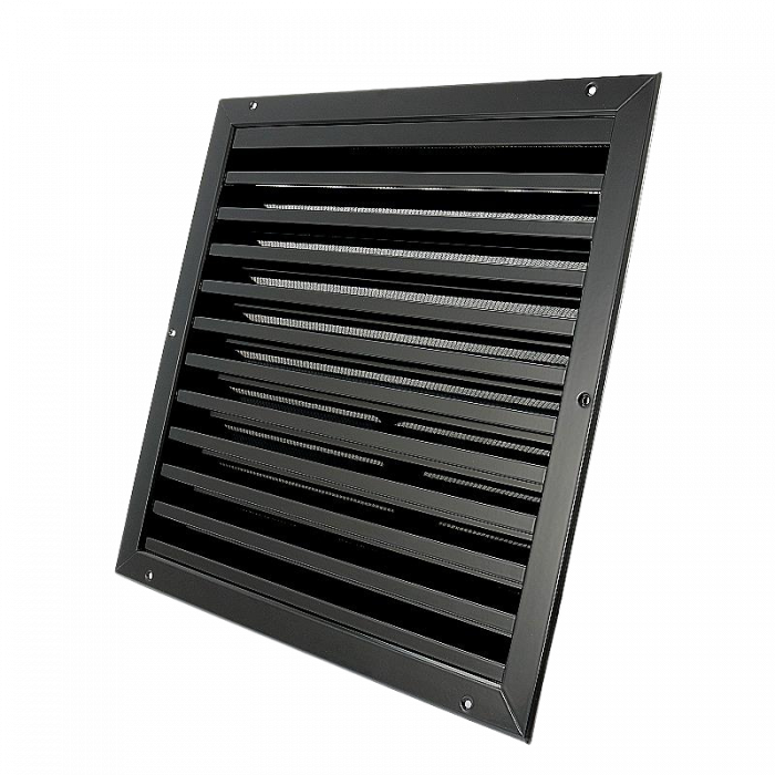 Buitenmuurrooster aluminium (LxH) 400x400mm - zwart