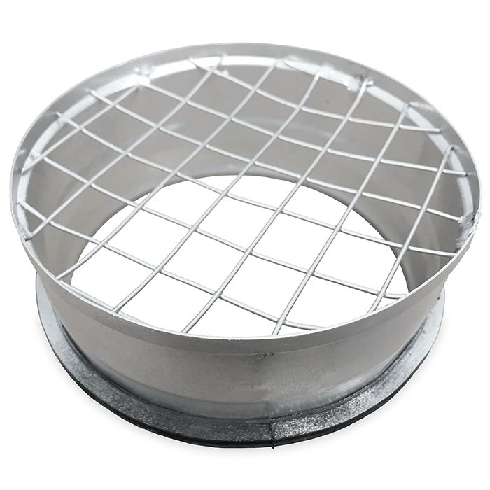 Gaasrooster met rubberdichting (plat aftakstuk met grofmazig gaas) Ø 200mm 