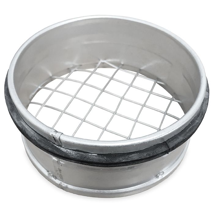 Gaasrooster met rubberdichting (plat aftakstuk met grofmazig gaas) Ø 180mm 
