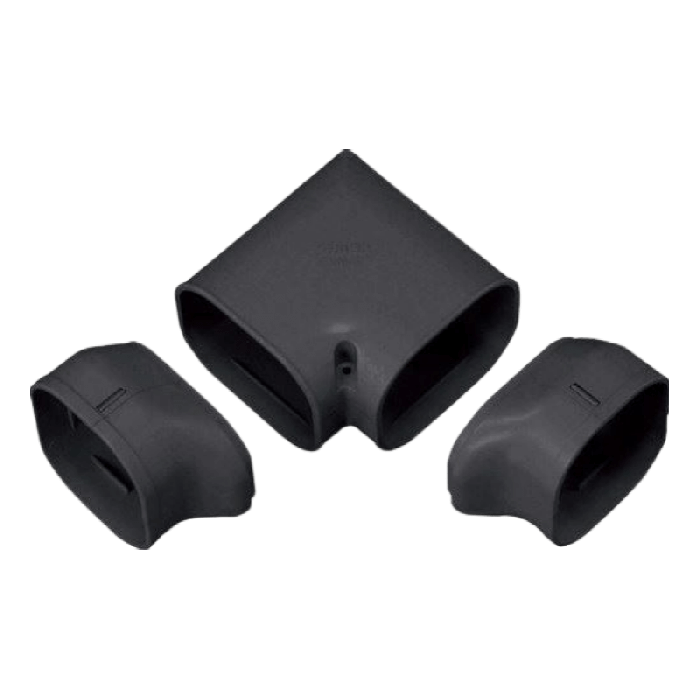 Airco gedraaide bocht 90 graden - ZWART (SN-77-K)