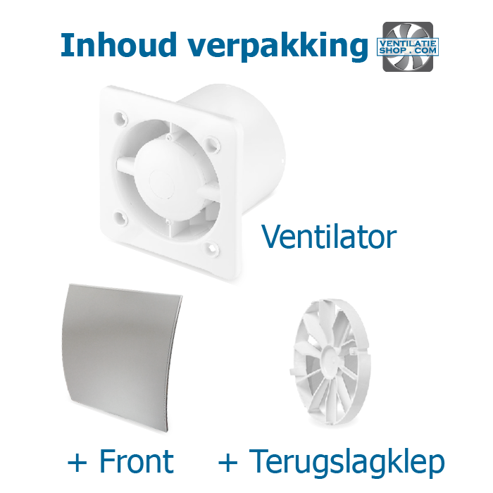 Pro-Design badkamer/toilet ventilator - STANDAARD (KW125) - Ø125mm - RVS gebogen 