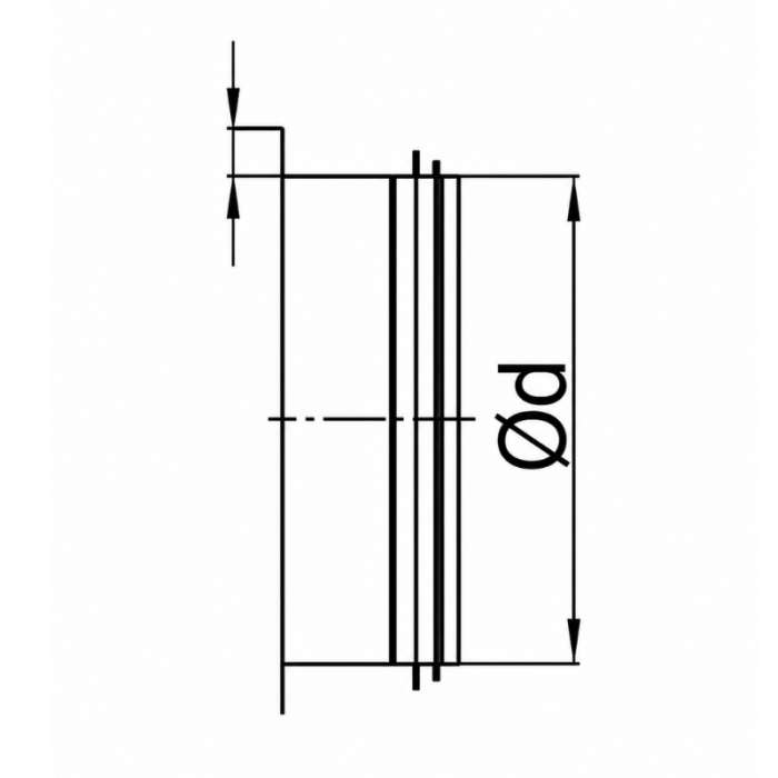 Plat aftakstuk (opschroefring) Ø 150mm 