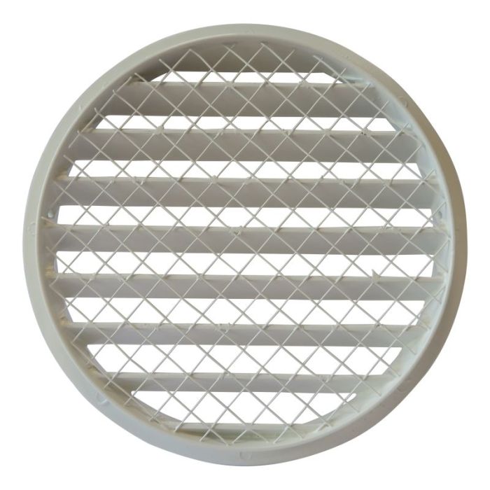 Rond buitenluchtrooster aluminium Ø 250mm - WIT- met grofmazig gaas - hoge doorlaat