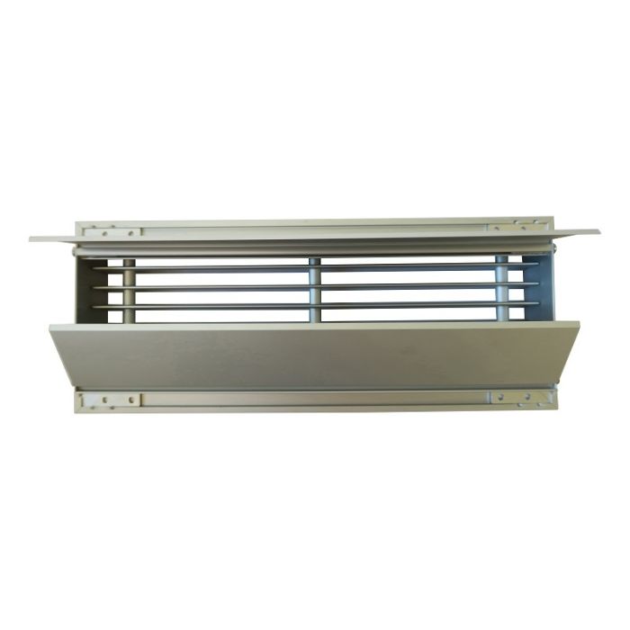 Vloerrooster DELUXE 350 x 100mm (past in Brink maat 356 x 102mm) met volumeregelklep - aluminium