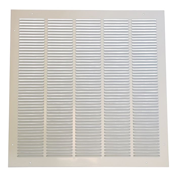 Retourrooster met vaste lamellen - staal - WIT RAL9010 - opbouw 550 x 550mm (1W-5555W)