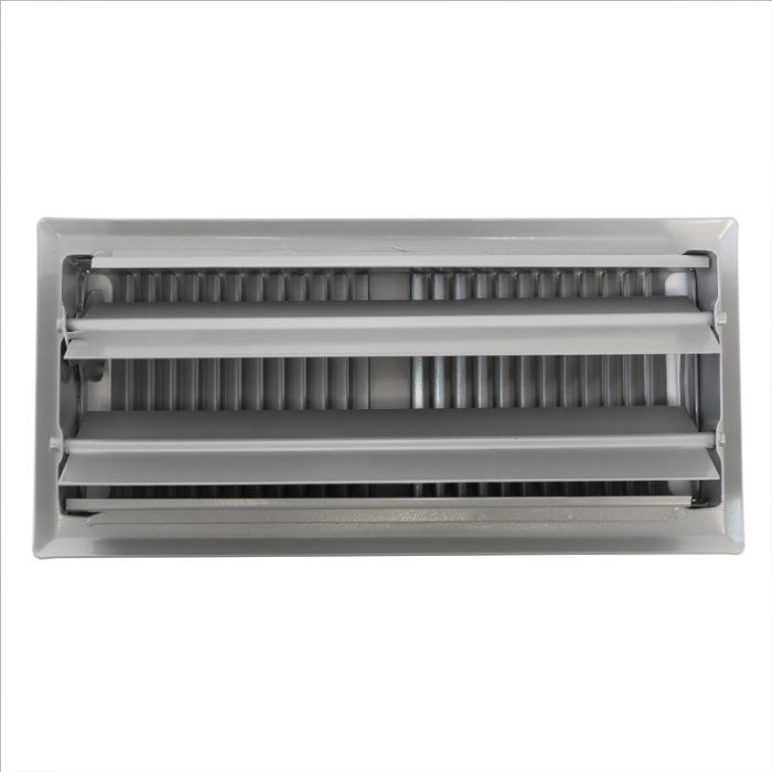 Vloerrooster verstelbaar met vaste schoepen - gatmaat 254 x 102mm - staal - GRIJS RAL9006