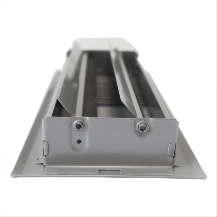 Vloerrooster verstelbaar met vaste schoepen - gatmaat 254 x 102mm - staal - GRIJS RAL9006