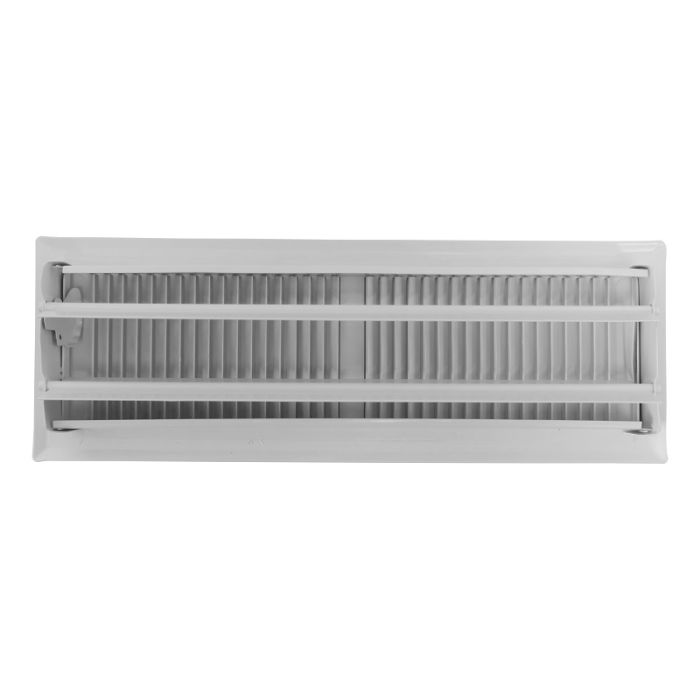 Vloerrooster verstelbaar met vaste schoepen - gatmaat 356 x 102mm - staal - WIT RAL9003 Vloerrooster verstelbaar met vaste schoepen - gatmaat 356 x 102mm - staal - WIT RAL9003