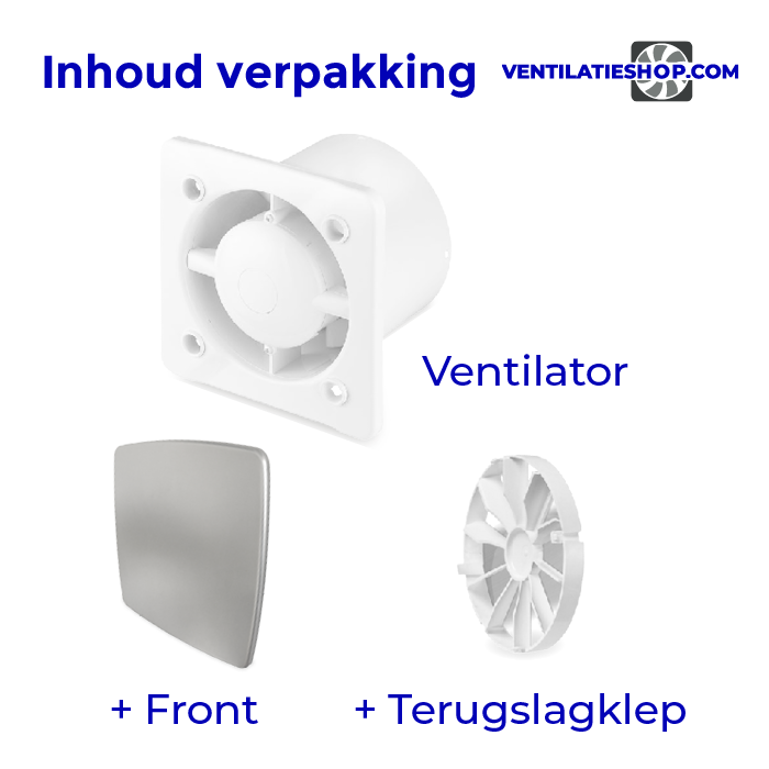 Pro-Design badkamer/toilet ventilator - MET TIMER (KW125T) - Ø125mm - RVS *Bold-Line*