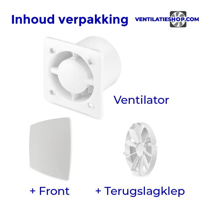 Pro-Design badkamer/toilet ventilator - MET TIMER (KW100T) - Ø100mm - WIT *Bold-Line*