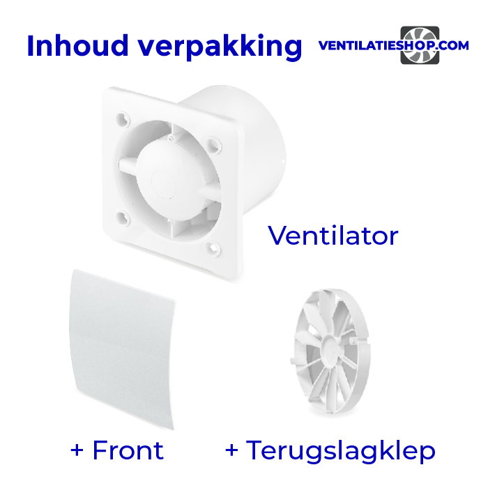 Pro-Design badkamer/toilet ventilator - MET TIMER (KW125T) - Ø125mm - kunststof - wit