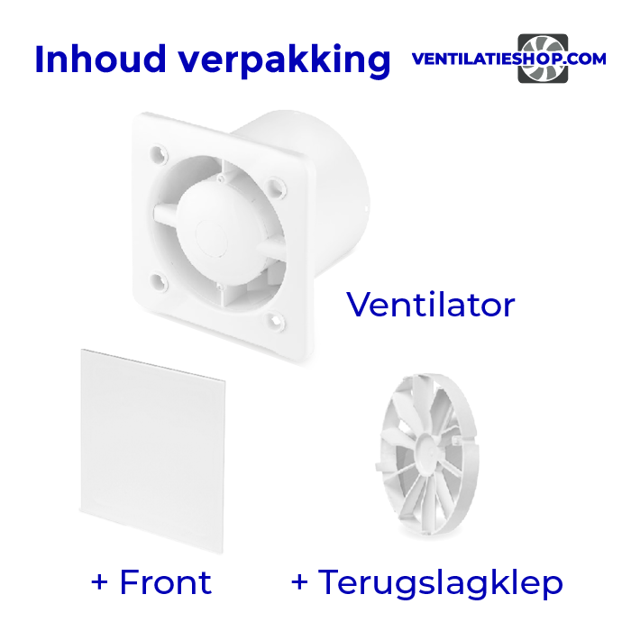 Pro-Design badkamer/toilet ventilator - TREKKOORD (KW125W) - Ø125mm - vlak kunststof - wit