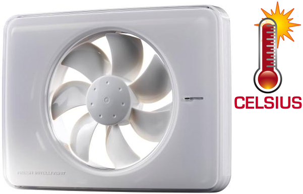 Nedco Fresh Intellivent CELSIUS - temperatuurgestuurde ventilator - WIT (331000)