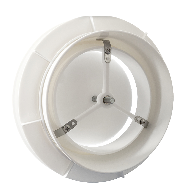  Kunststof luchtventiel (toevoer & retour) Ø150mm - wit - MET BUS & VEER