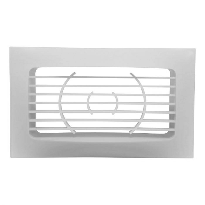 Kunststof afzuig/toevoer rooster (binnen toepassing) 220 x 90mm - WIT