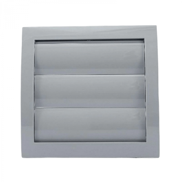 Kunststof overdrukrooster met vliegengaas, aansluiting 100mm - GRIJS 