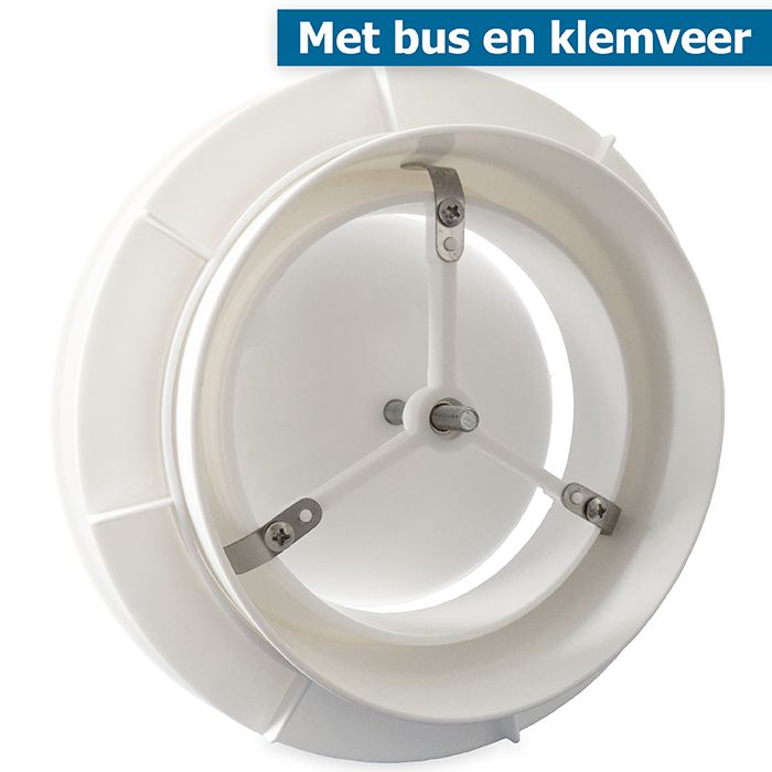  Kunststof luchtventiel (toevoer & retour) Ø200mm - RAL9010 - MET BUS & VEER