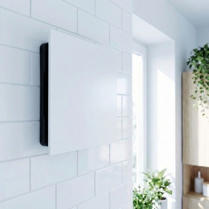 Whisper Pro-Design badkamerventilator - Ø100mm - met nalooptimer - vlak kunststof - wit - zwarte ventilator Whisper Pro-Design badkamerventilator - Ø100mm - met nalooptimer - vlak kunststof - wit - zwarte ventilator