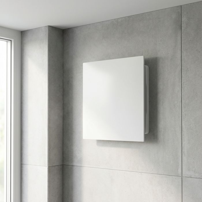 Whisper Pro-Design badkamerventilator - Ø100mm - met nalooptimer + vochtsensor - vlak kunststof - wit