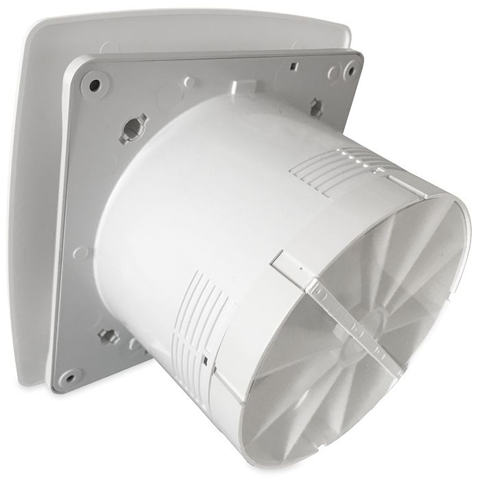 Pro-Design badkamer/toilet ventilator - MET TIMER (KW100T) - Ø100mm - WIT *Bold-Line*