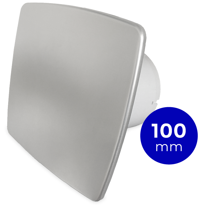Pro-Design badkamer/toilet ventilator - STANDAARD (KW100) - Ø100mm - RVS *Bold-Line*