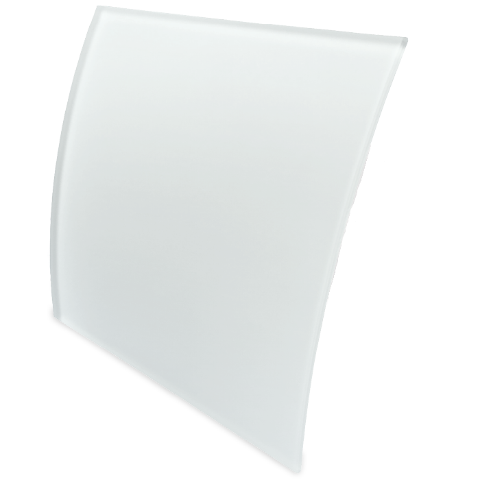 Pro-Design badkamer/toilet ventilator - STANDAARD (KW100) - Ø100mm - gebogen GLAS - mat wit