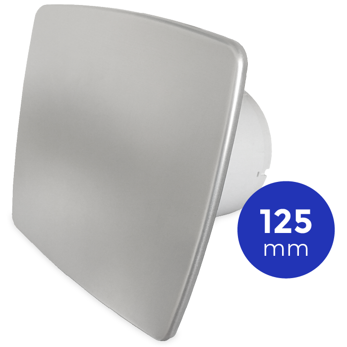 Pro-Design badkamer/toilet ventilator - STANDAARD (KW125) - Ø125mm - RVS *Bold-Line*