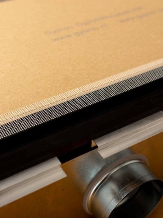 Instucbaar frameloos lijnrooster - 1200mm - ongeïsoleerde plenumbox 2x Ø125mm - AFVOER