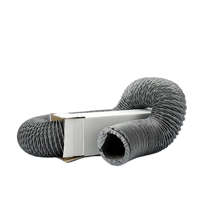 Niet-geïsoleerde PVC (grijs) flexibele slang Ø 315mm (binnenmaat) - VOLLE DOOS 10 METER Niet-geïsoleerde PVC (grijs) flexibele slang Ø 315mm (binnenmaat) - VOLLE DOOS 10 METER