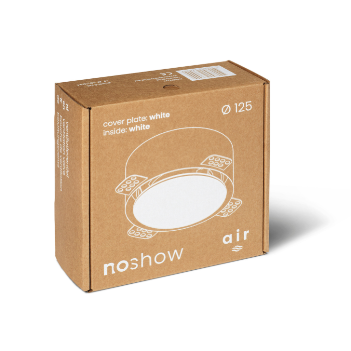 NoShow instucbaar designventiel 125mm - toevoer/afvoer - WIT