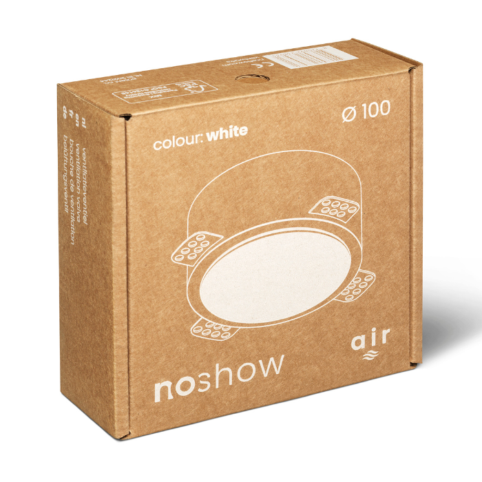 NoShow instucbaar designventiel 100mm - toevoer/afvoer - WIT