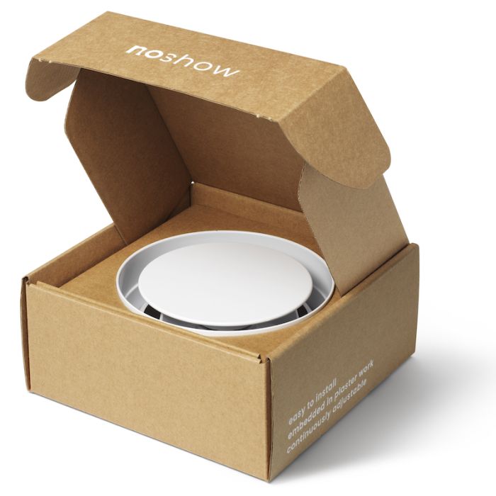 NoShow Instucbaar Designventiel 125mm - Low volume - Wit