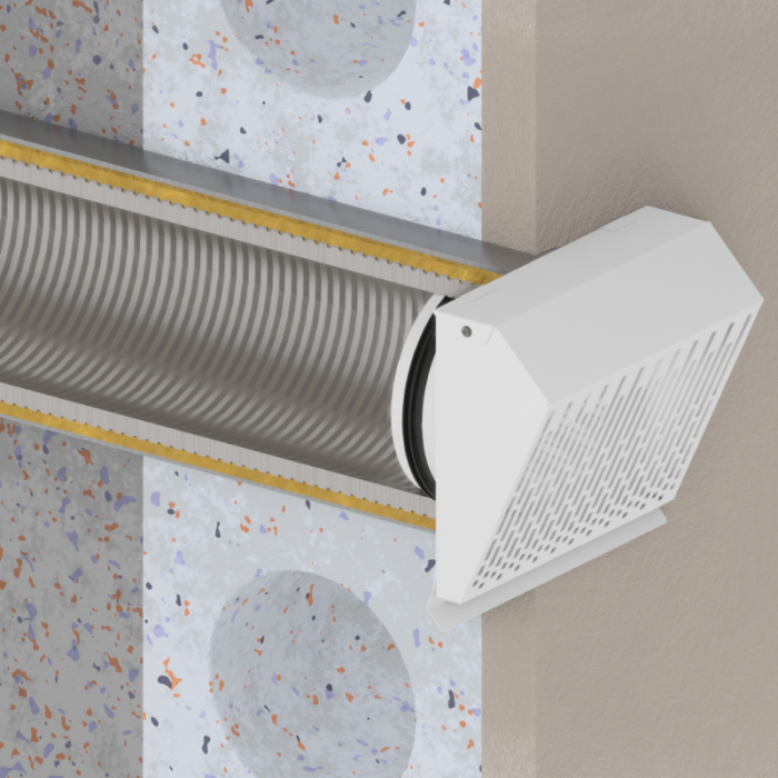 Whisper Luxe Design Gevelkap 100mm - AFVOER - GRAFIETGRIJS Whisper Luxe Design Gevelkap 100mm - AFVOER - GRAFIETGRIJS