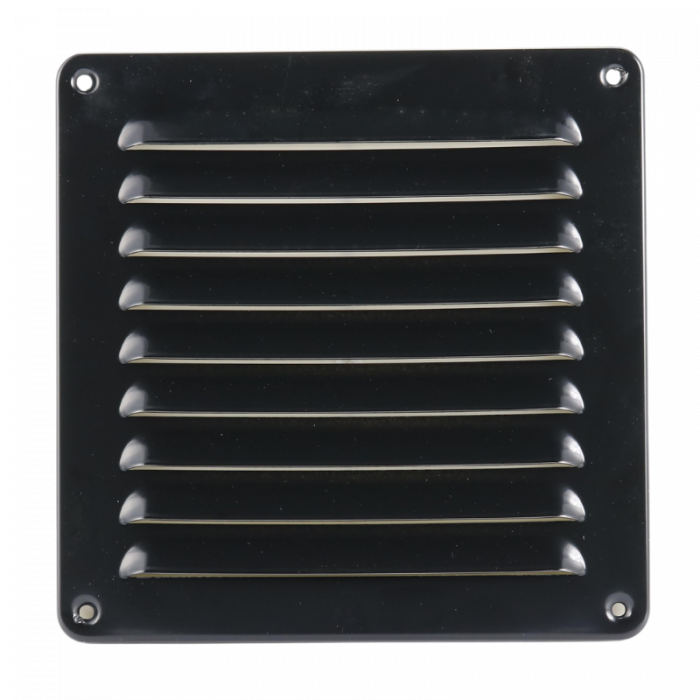 Aluminium schoepenrooster opbouw 155 x 155mm - Zwart (1-1616Z)