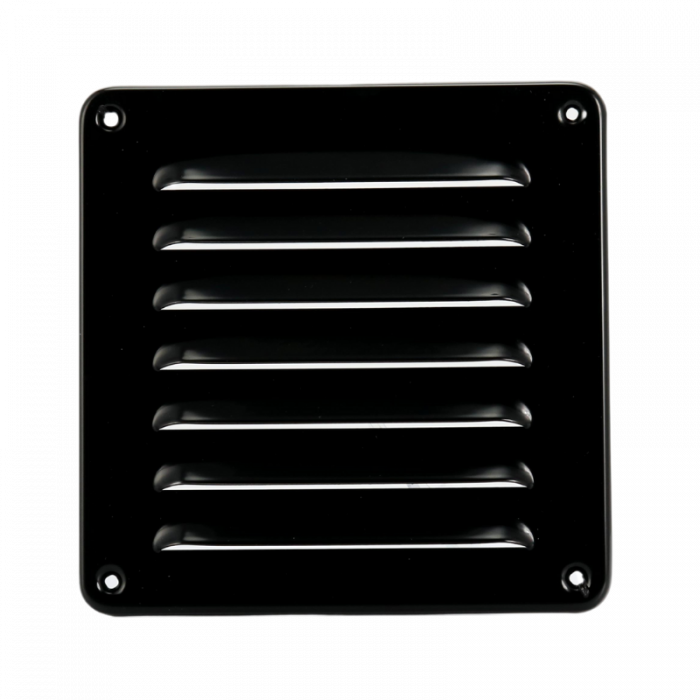 Aluminium schoepenrooster opbouw 195 x 195mm - Zwart (1-2020Z)