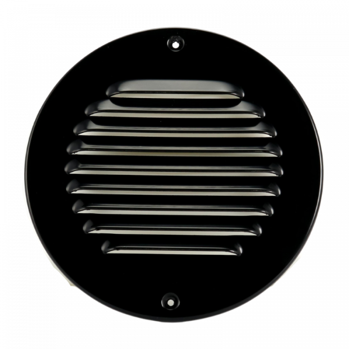 Aluminium rond schoepenrooster opbouw - 200mm ZWART (1-R200Z)