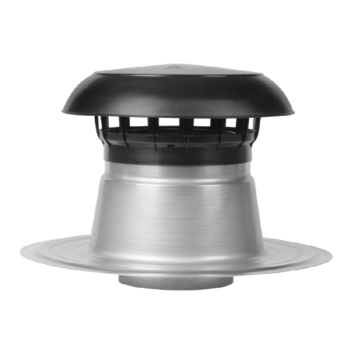 Platdak ontluchting dubbelwandig met kunststof kap Ø 200mm