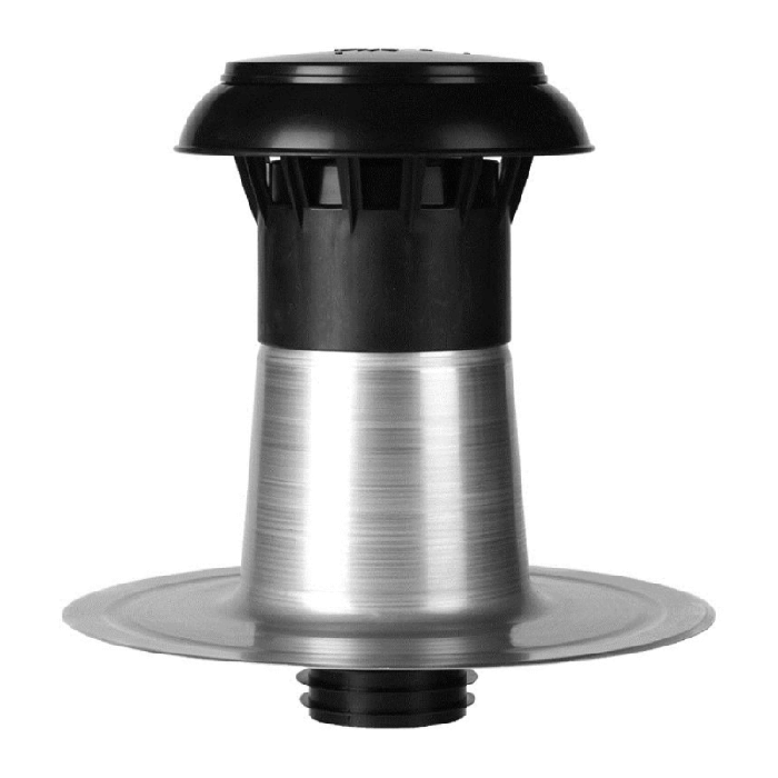 Platdak ontluchting dubbelwandig met kunststof kap Ø 150-160mm