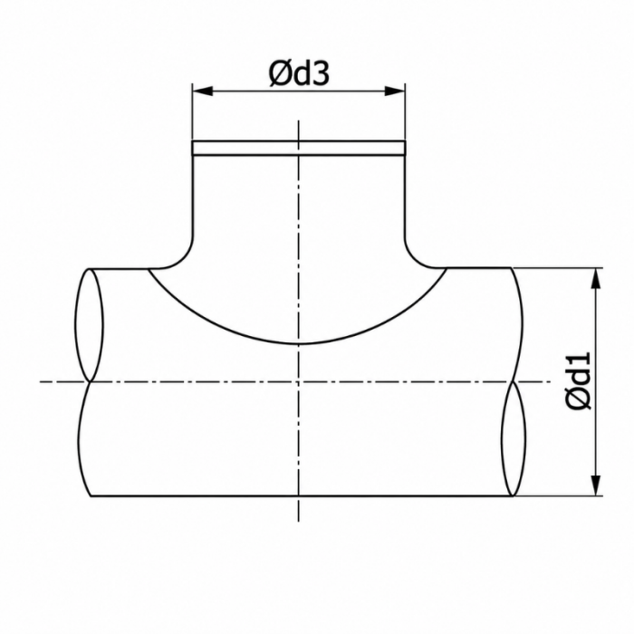 Zadelstuk met afdichtingsrubber op buis Ø 355/400mm met 90º aftakking Ø 160mm Zadelstuk met afdichtingsrubber op buis Ø 355/400mm met 90º aftakking Ø 160mm