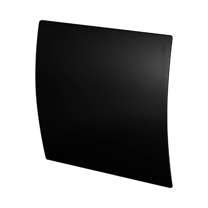 Whisper Design ventilatierooster vierkant (afvoer & toevoer) Ø100mm - gebogen kunststof - mat zwart