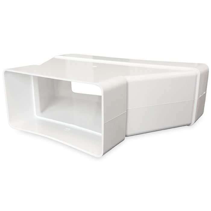 Kunststof rechthoekig verloop 204 x 60mm naar 120 x 60mm - symmetrisch