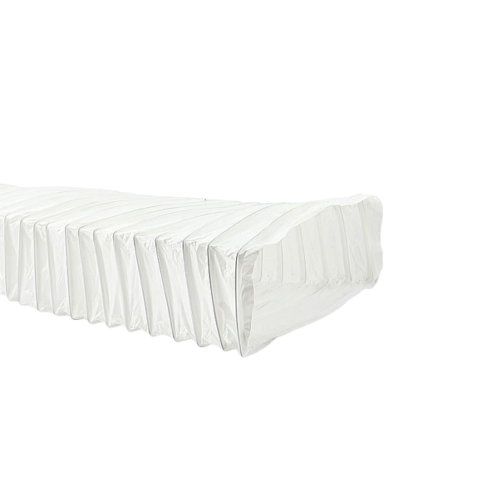 Flexibele slang PVC rechthoekig - 206 x 62mm - Lengte 3 meter - WIT