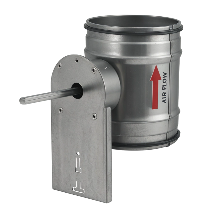 Regelklep Ø 355mm met motorstoel voor montage servomotor - luchtdicht - met afdichtingsrubber