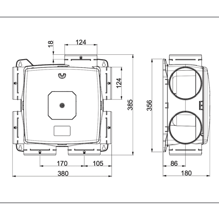 Renson Oxygreen Light met vochtsensor - 372m3/h - Randaarde - SET incl. RF afstandsbediening Renson Oxygreen Light met vochtsensor - 372m3/h - Randaarde - SET incl. RF afstandsbediening